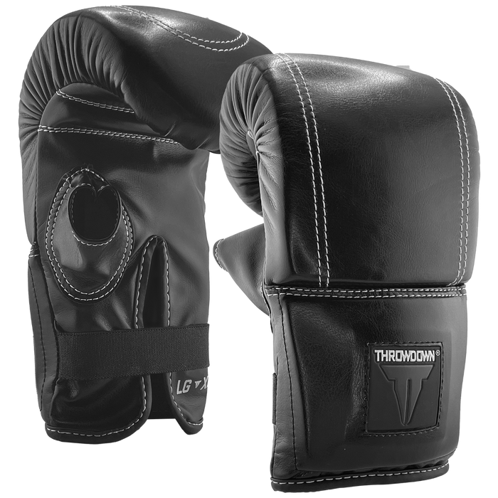 Black Throwdown Origin Glove | Classic Design | Interior View | Minimalist Style Wrist Wrap | Grip Bar in Glove | Open Thumb | Enclosed Glove