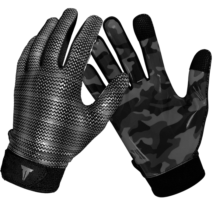 Throwdown Stealth Training glove in grey camo for gym and weight lifting