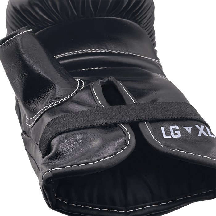 Black Throwdown Origin Glove | Classic Design | Bottom View | Minimalist Style Wrist Wrap | Split Material at Wrist for Easy Use