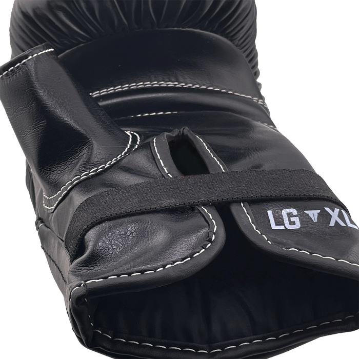 Black Throwdown Origin Glove | Classic Design | Bottom View | Minimalist Style Wrist Wrap | Split Material at Wrist for Easy Use