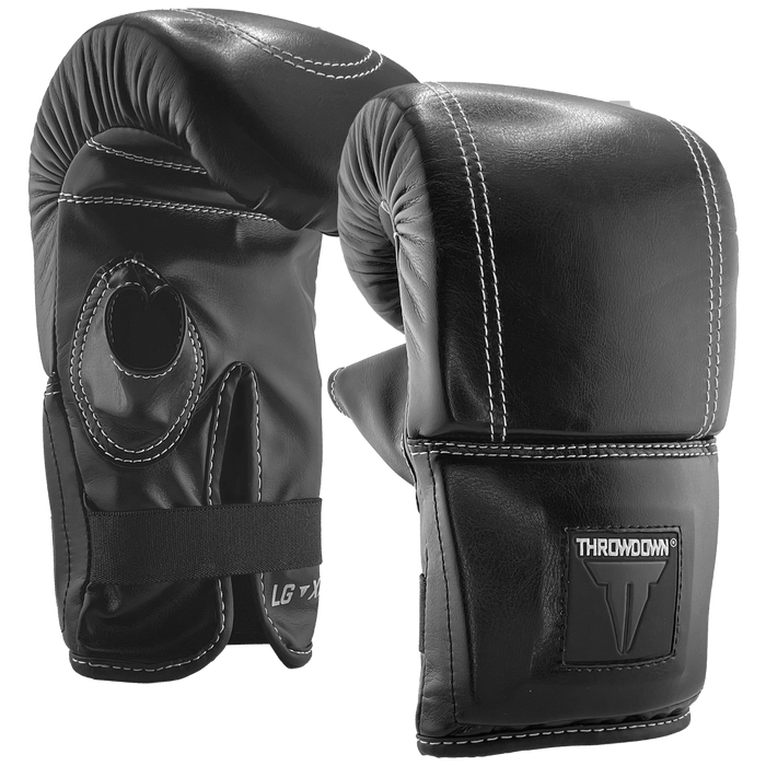 Black Throwdown Origin Glove | Classic Design | Interior View | Minimalist Style Wrist Wrap | Grip Bar in Glove | Open Thumb | Enclosed Glove