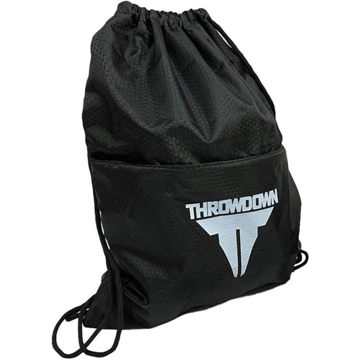 Throwdown OPS Drawstring Gym Bag. Includes zipper accessible front pouch.