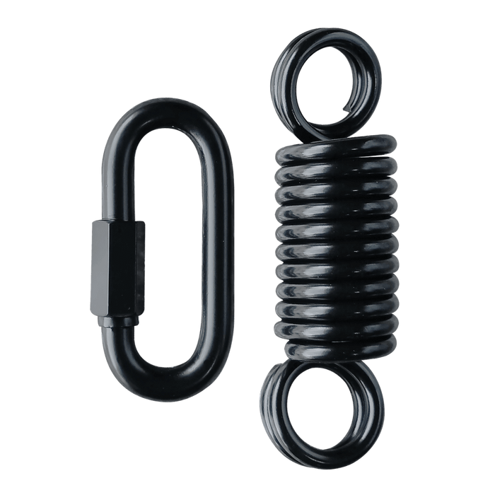Punching bag spring and clip for hanging heavy bag, black