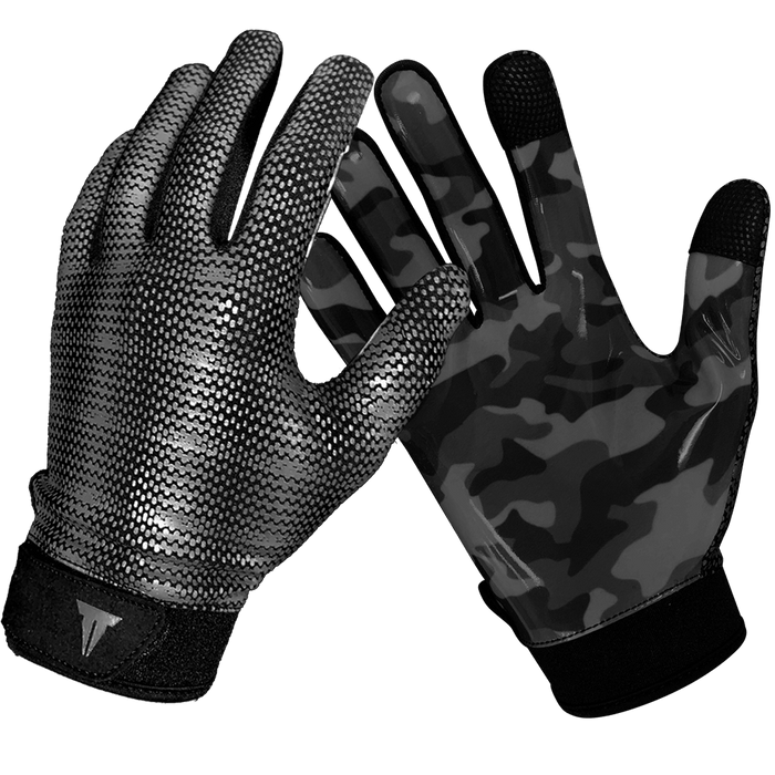 Throwdown Steath Training glove in gray camo for gym and weight lifting
