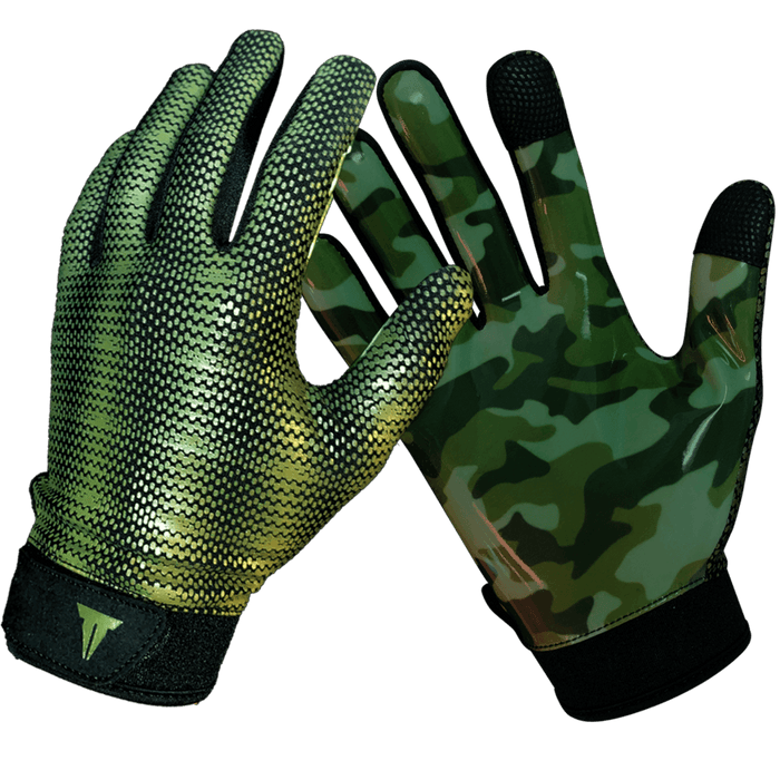 Throwdown Steath Training glove in green camo for gym and weight lifting