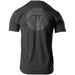 THROWDOWN Gold Coast T-Shirt | Clothing | Fitness merch | Charcoal | Back view | Large central logo