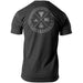 THROWDOWN Triumph T-Shirt | Clothing | Fitness merch | Charcoal | Back view | Large center logo