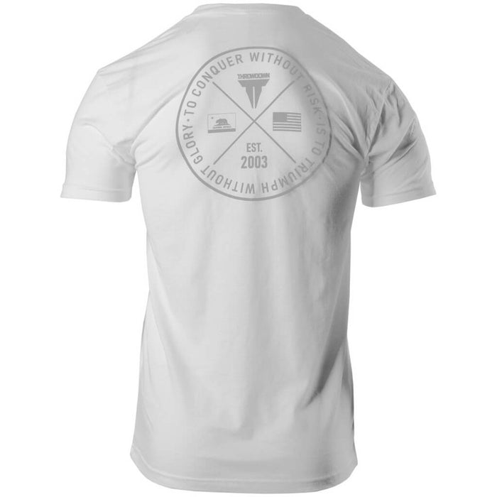 THROWDOWN Triumph T-Shirt | Clothing | Fitness merch | White | Back view | Large center logo