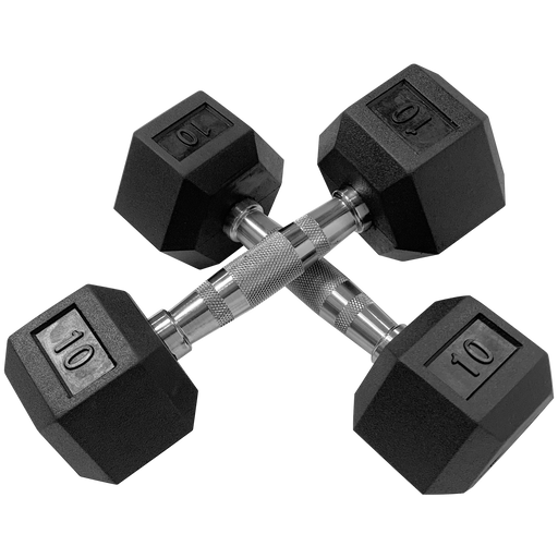 10 lb dumbbell in a crossed visual.