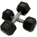 15 lb HIIT Hex Dumbbells in a crossed pattern.