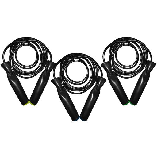 Throwdown Jump Rope with color coded lengths. 8ft, 9ft and 10ft lengths.